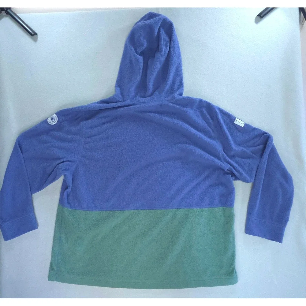 The North Face Gorpcore Colorblock Fleece Hoodie XXL Outdoor Blue Green